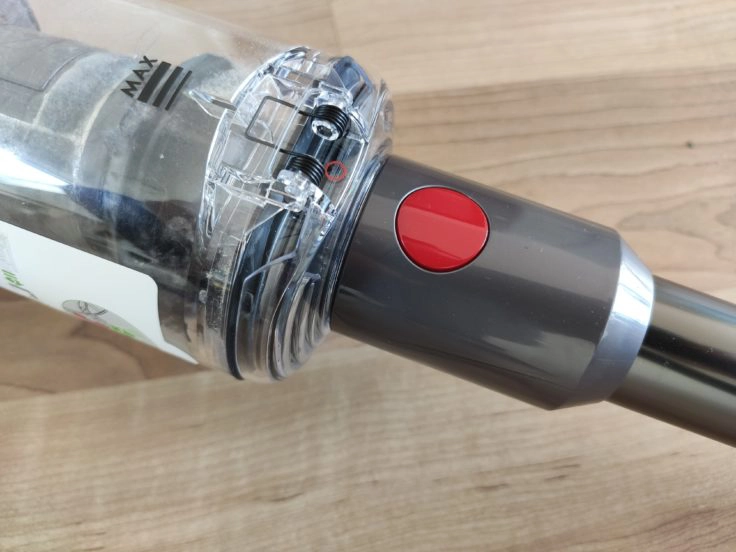 Dyson Omni-Glide Akkusauger Einzelteile zusammenstecken Staubkammer