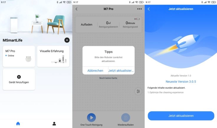 Midea M7 Pro Saugroboter MSmartLife App Firmware-Update