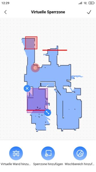 Midea M7 Pro Saugroboter App virtuelle Sperrbereiche