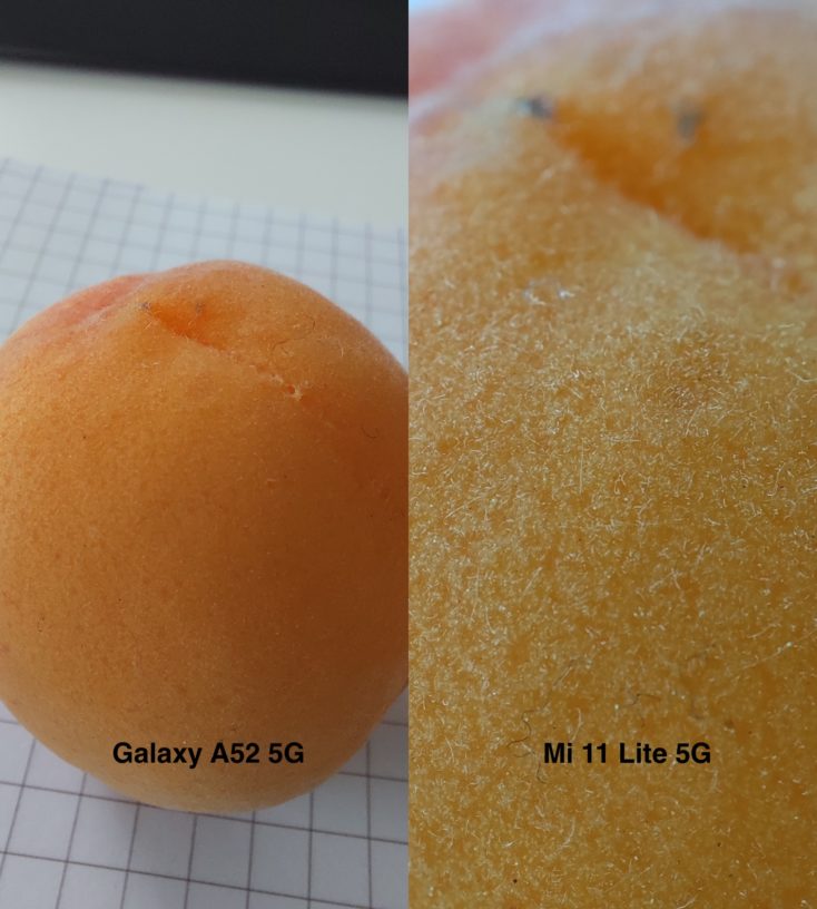 Samsun Galaxy A52 5G Makrokamera Testfoto vs Mi 11 Lite