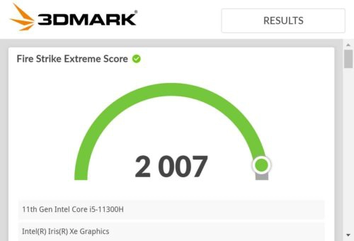 Xiaomi Laptop Pro 15 Notebook 3DMark Firestrike