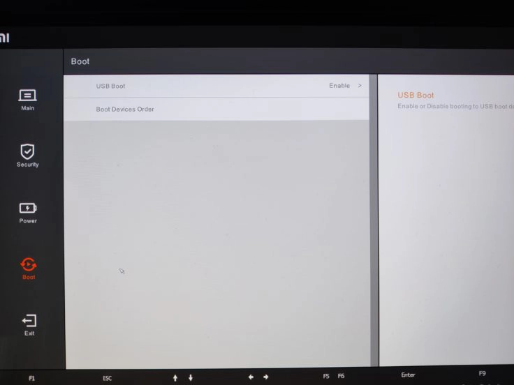 Xiaomi Laptop Pro 15 Notebook Boot Device Reihenfolge