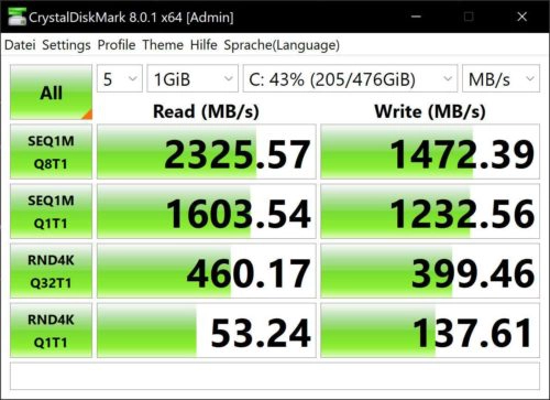 Xiaomi Laptop Pro 15 Notebook CrystalDiskMark