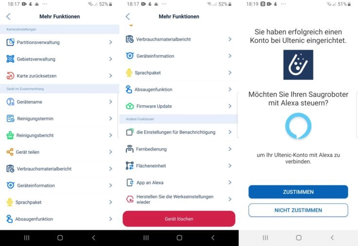 Ultenic T10 Saugroboter App Einstellungsmoeglichkeiten