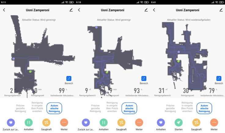 Uoni V980 Plus Saugroboter App Live-Mapping