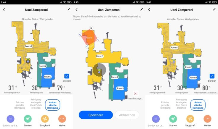 Uoni V980 Plus Saugroboter App selektive Raumeinteilung