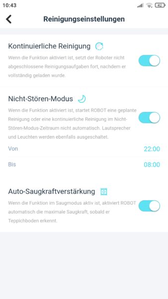 Yeedi Mop Station Wischroboter App Einstellungen