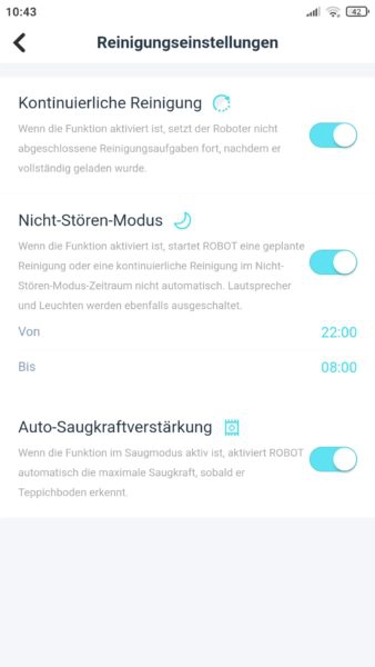 Yeedi Mop Station Wischroboter App Einstellungen