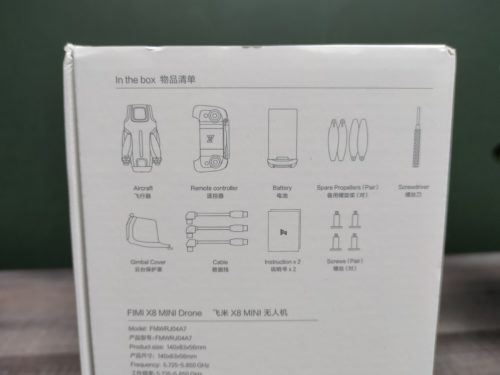 Fimi X8 Mini Karton technische Details