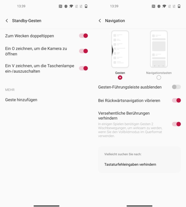 OnePlus Nord 2 5G Gesten Navigation