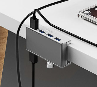 ORICO USB-Hub 4 Ports Befestigung