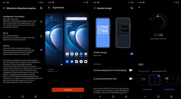 Vivo X60 Pro Bildschirm Einstellungen