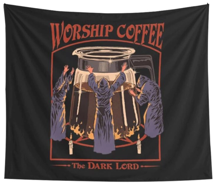 Wandteppich Worship Coffee