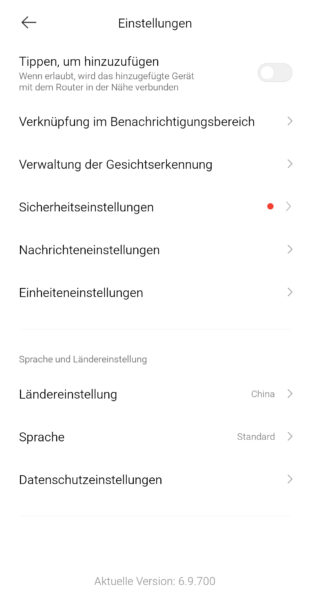 Xiaomi Mijia Pro Saugroboter Home Einstellungen
