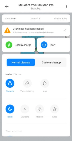 Xiaomi Mijia Pro Saugroboter Saugoptionen