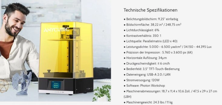 Anycubic Photon Mono X 6K 3D-Drucker 3