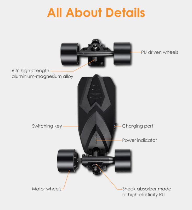 DIY E Skateboard Kit Details