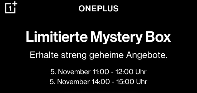OnePlus MysteryBox Zeiten