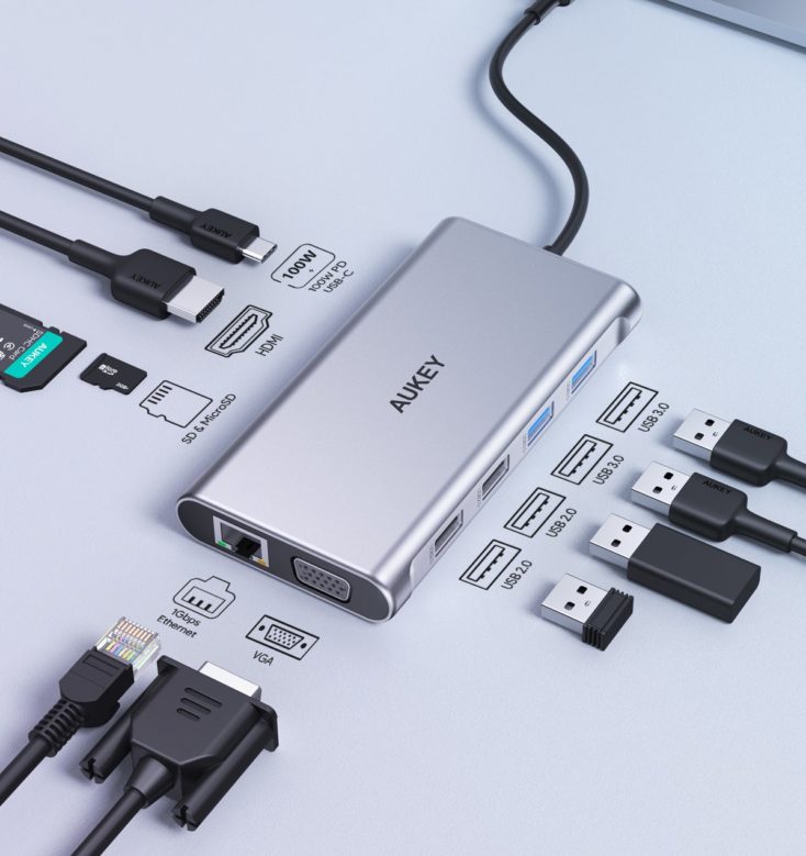 Aukey 10-in-1 USB-C Hub Ports 2