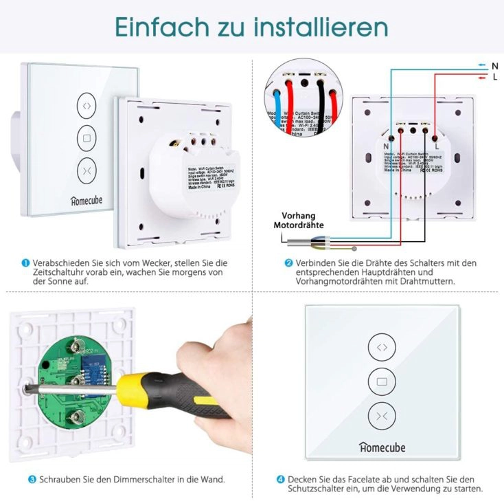 Rollladen-Bedienpanel Installation