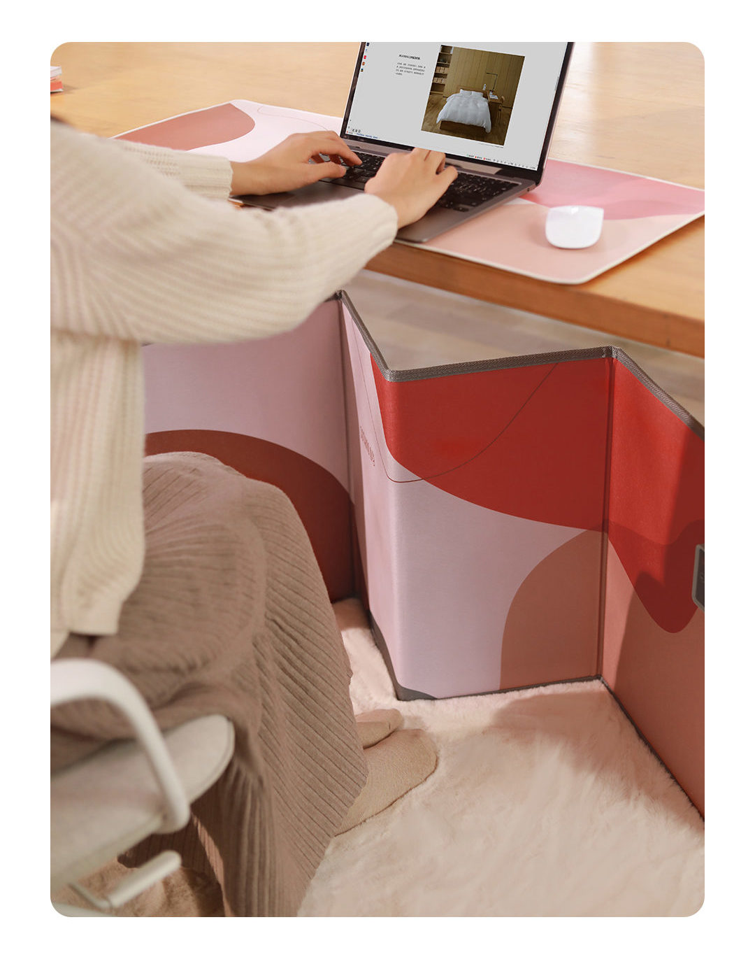 faltbare Fussheizung stehend