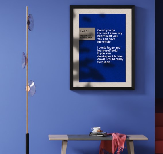 MORROR ART Bilderrahmen mit blauer Wand