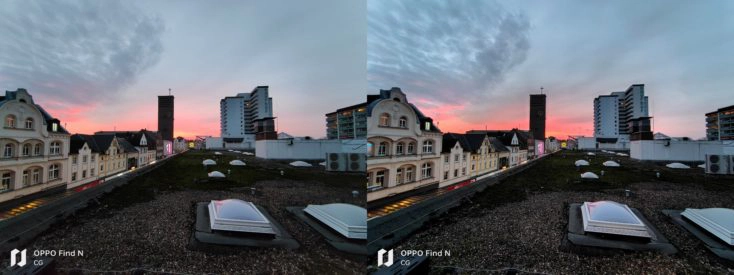 Oppo Find N Dach Sonneruntergang Ultraweit