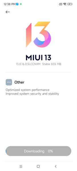 Xiaomi MIUI 13 System Update