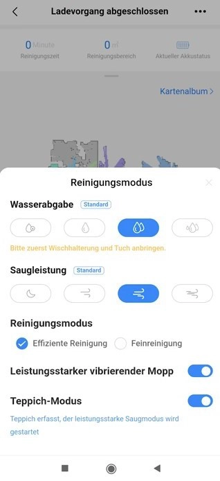 Midea S8 Saugroboter Einstellungen