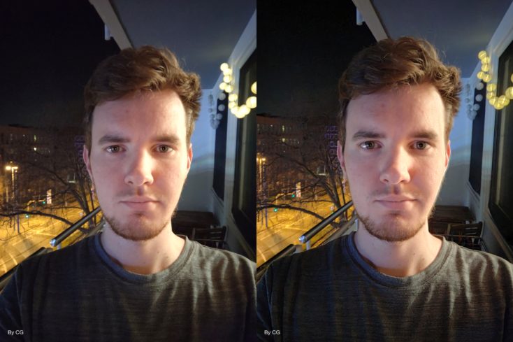 OnePlus 10 Pro Frontkamera normale vs Nacht