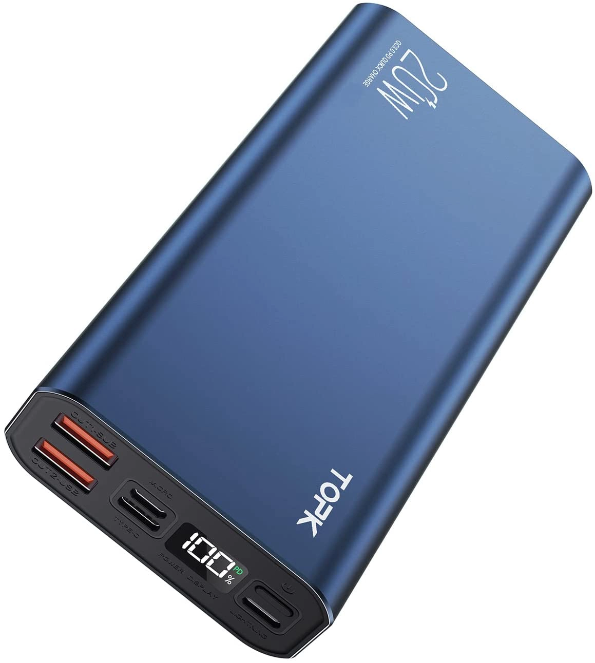 TOPK 10.000 mAh Powerbank: 18W, Display & 3 Ports | China-Gadgets