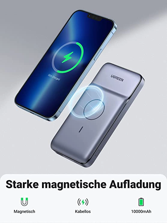 Magnetische Aufladung mit UGREEN Powerbank bei  erhältlich