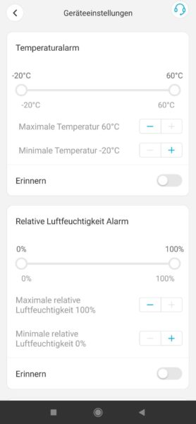 Govee Temperatur und Feuchtigkeitsmessgeraet App Temperatur Einstellungen