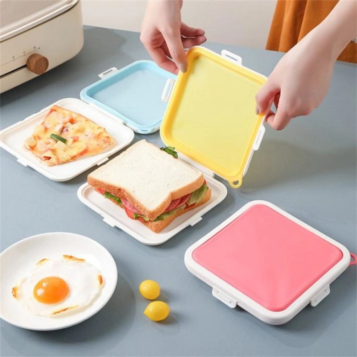 Sandwich-Box mit Silikondeckel in Geld, Rosa und Blau