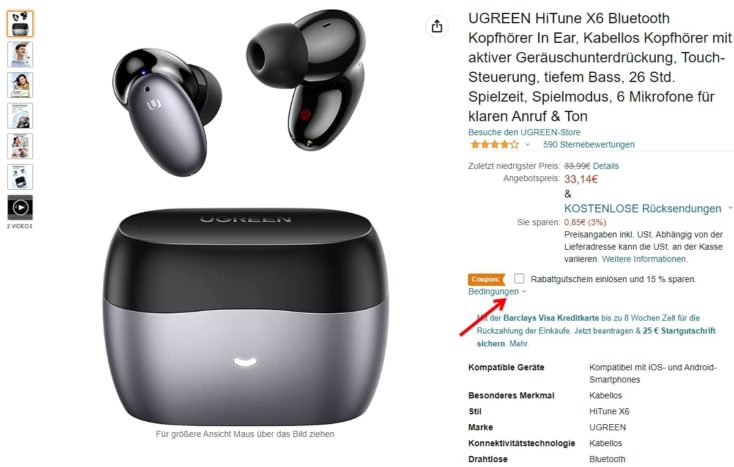 UGREEN HiTune X6 Amazon Angebot Rabattgutschein