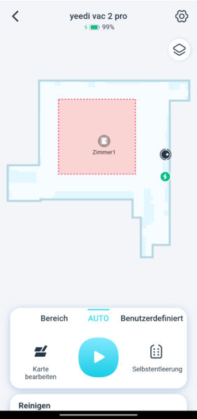 Yeedi Vac 2 Pro Saugroboter App Karte