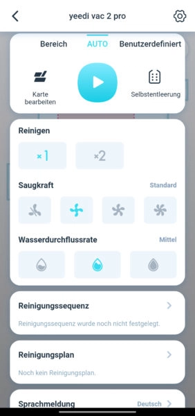 Yeedi Vac 2 Pro Saugroboter Einstellungen