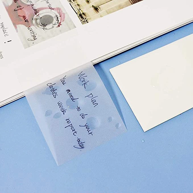 wasserfest und transparente Sticky Notes