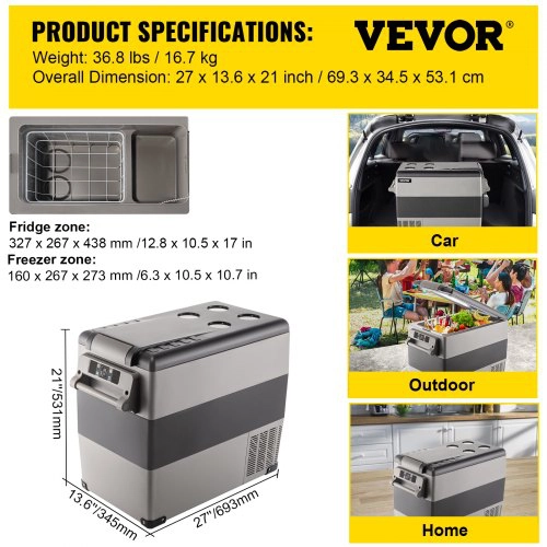 Vevor Kompressor-Kühlbox mit 55 Liter für 273€, Eiswürfelmaschine für  89,99€