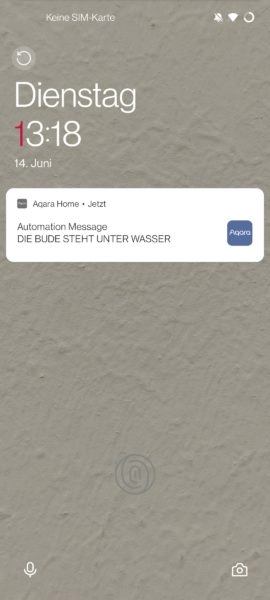 Aqara Wassersensor App Push Alarm