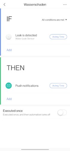Aqara Wassersensor App Szenario Einstellungen-3