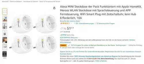 meross smarte WLAN-Steckdose