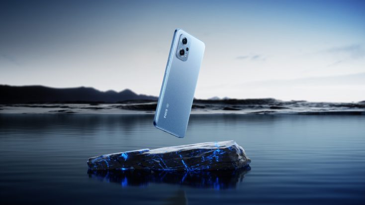 POCO X4 GT Smartphone Rueckseite Blau