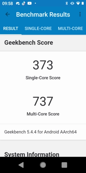 Cubot Pocket Geekbench Benchmark