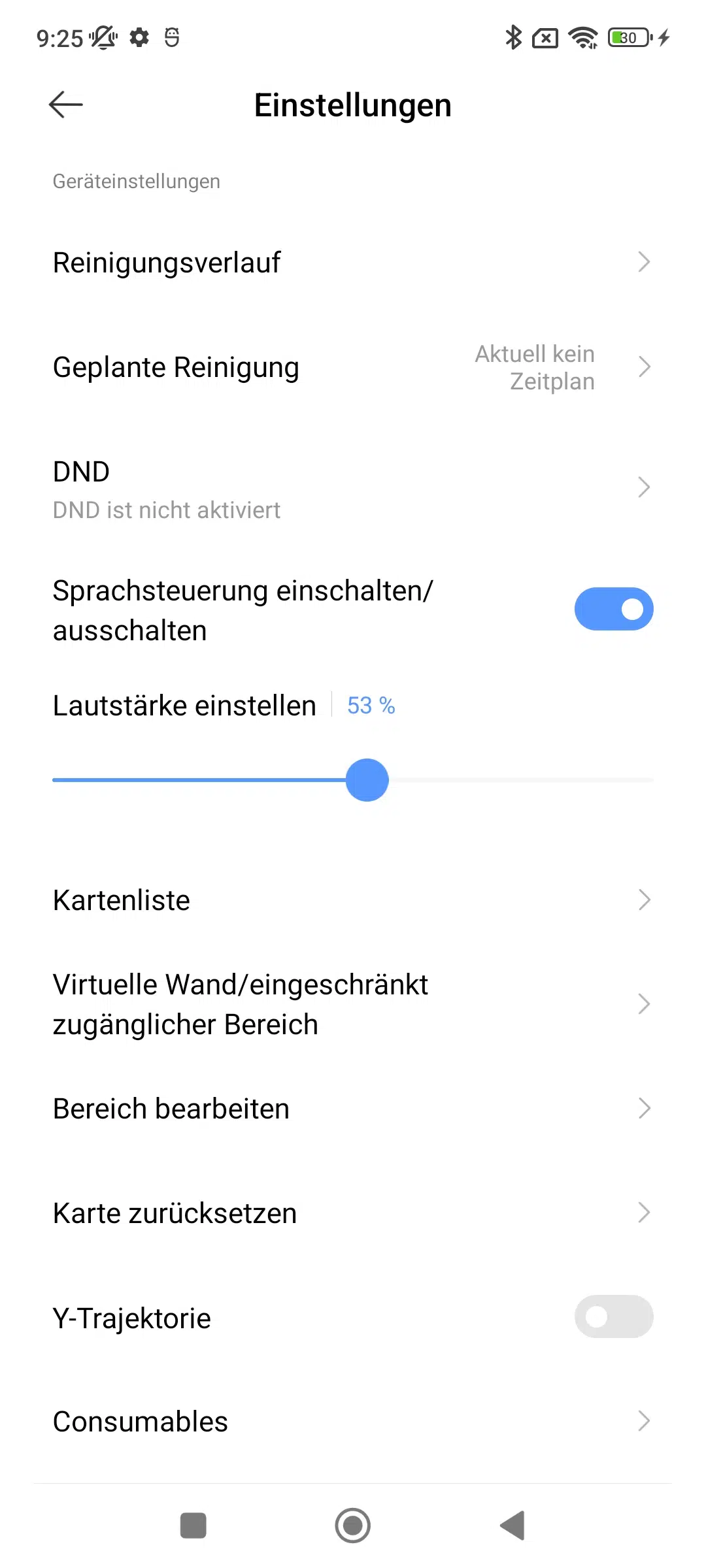 Smartmi A1 Saugroboter Appeinstellungen