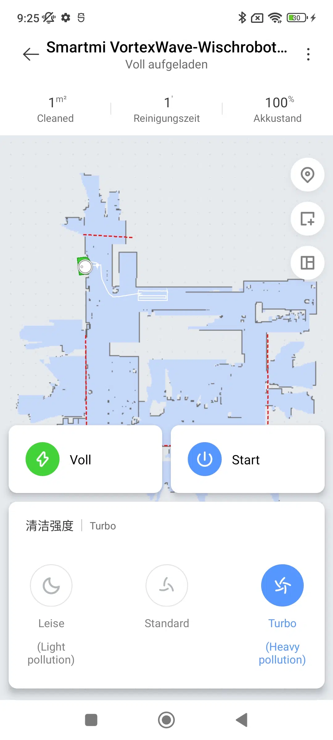 Smartmi A1 Saugroboter Saugeinstellungen