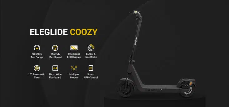 Eleglide Coozy E-Scooter mit Federgabal, Blinker und 25 km/h