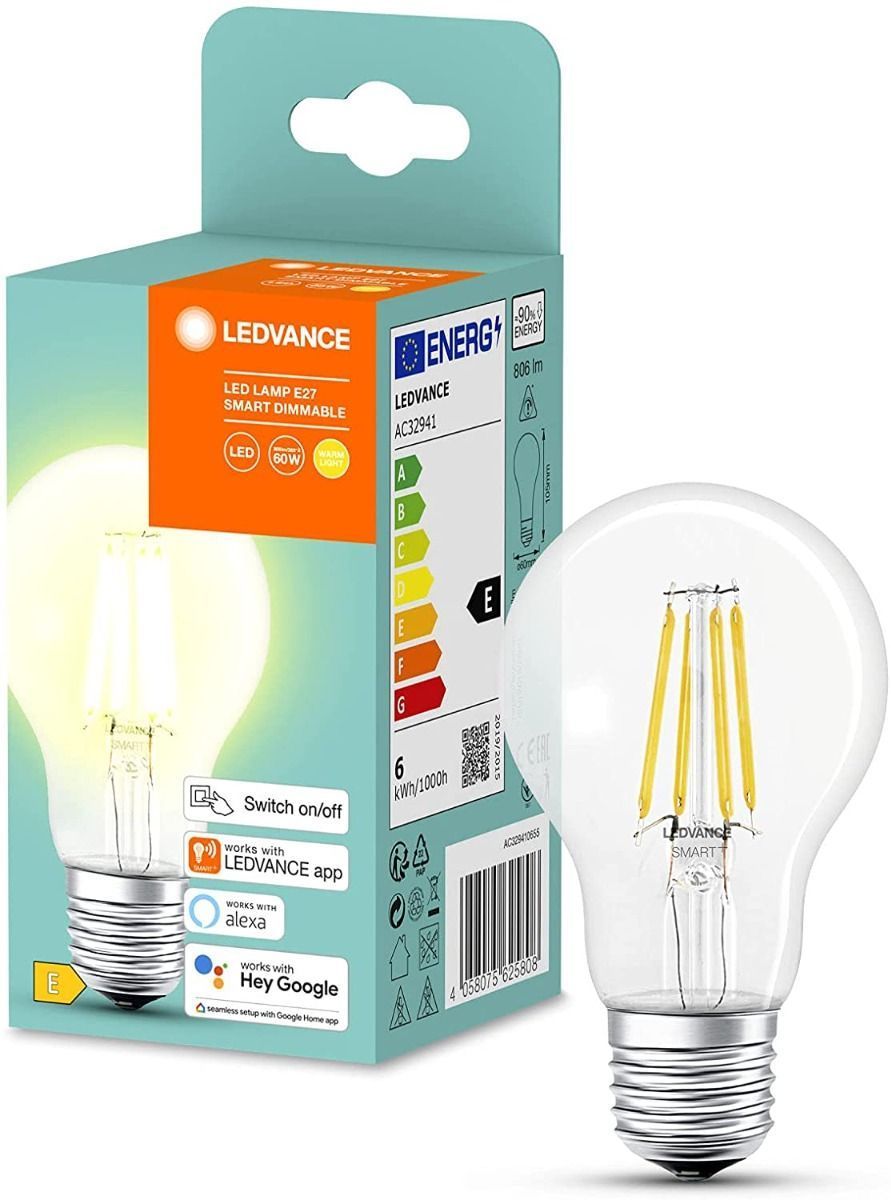 LEDVANCE Smarte E27 Lampe: Smarte Glühbirne mit Bluetooth