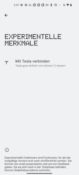 Nothing Phone 1 Tesla Funktionen