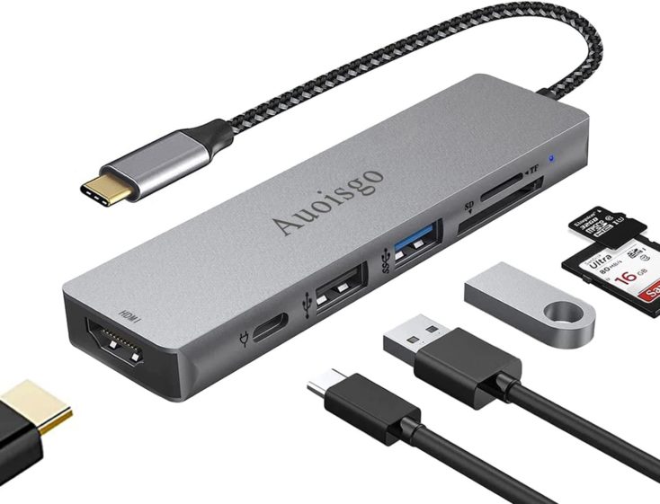 Auoisgo 6 in 1 USB C Hub